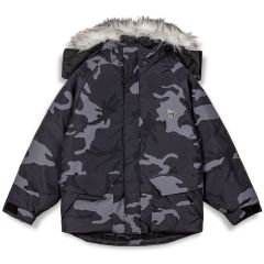 PARKA GRIMEY ALL OVER PRINT TUSKER TEMPLE PUFFER - BLACK | FW23