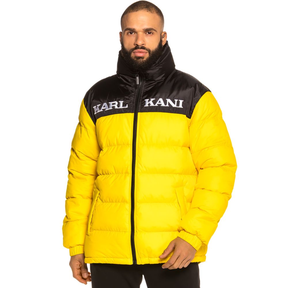 enseñar Escarpado Motivar Chaqueta Karl Kani Retro Reversible Puffer Jacket FW19 Yellow/Black