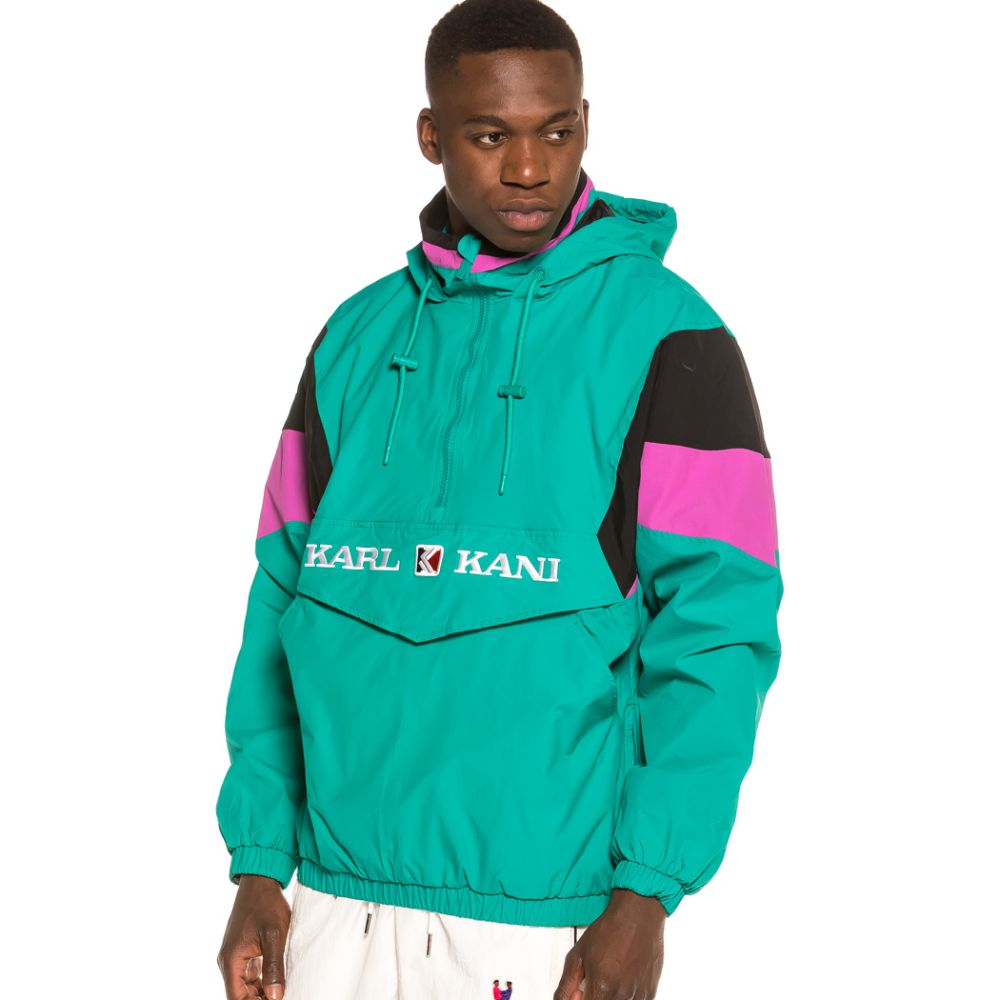 Cortavientos Karl Kani Retro Block Windbreaker FW20 Turquoise